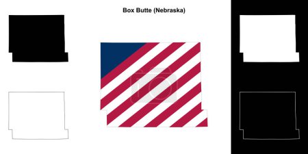 Box Butte County (Nebraska) outline map set