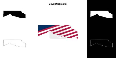 Boyd County (Nebraska) outline map set