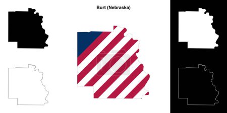 Burt County (Nebraska) outline map set