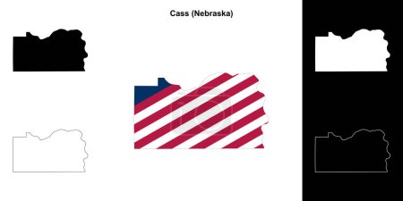 Cass County (Nebraska) umrissenes Kartenset
