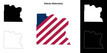 Dakota County (Nebraska) outline map set