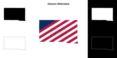 Dawson County (Nebraska) umrissenes Kartenset
