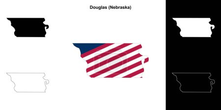 Douglas County (Nebraska) umrissenes Kartenset