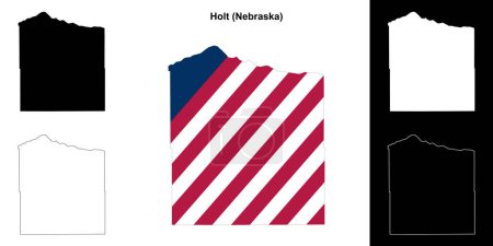 Illustration for Holt County (Nebraska) outline map set - Royalty Free Image