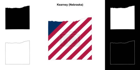 Kearney County (Nebraska) outline map set