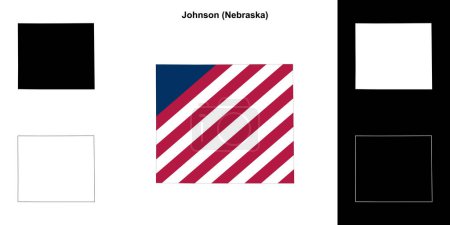 Johnson County (Nebraska) outline map set