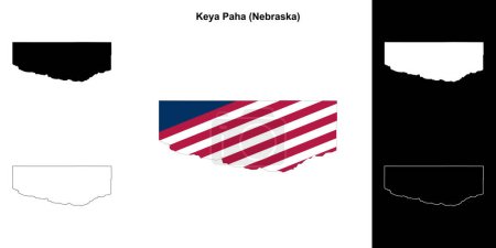 Keya Paha County (Nebraska) outline map set