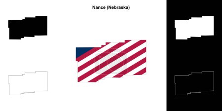 Nance County (Nebraska) umrissenes Kartenset