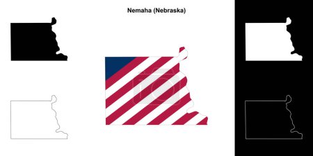 Nemaha County (Nebraska) outline map set