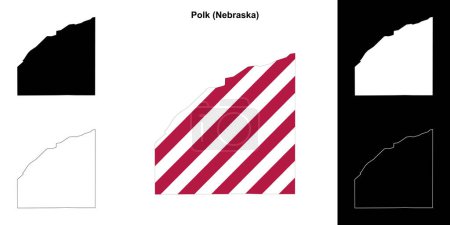 Polk County (Nebraska) umrissenes Kartenset