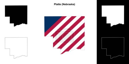 Platte County (Nebraska) outline map set