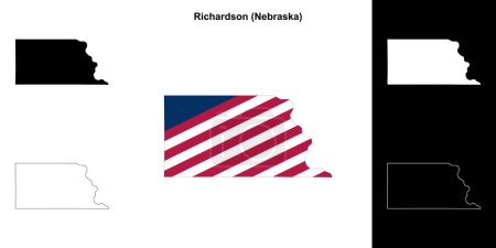 Illustration for Richardson County (Nebraska) outline map set - Royalty Free Image