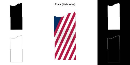 Rock County (Nebraska) umrissenes Kartenset