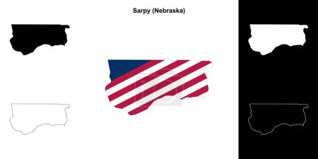 Sarpy County (Nebraska) outline map set