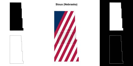 Sioux County (Nebraska) outline map set