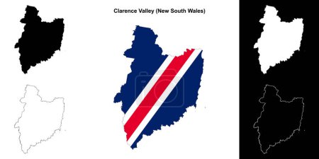 Clarence Valley (New South Wales) outline map set