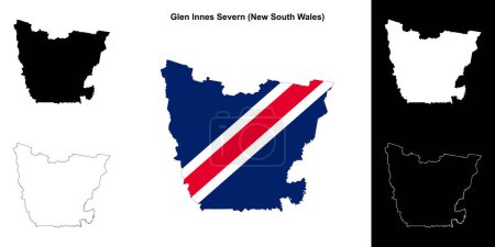 Glen Innes Severn (New South Wales) outline map set