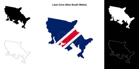 Lane Cove (New South Wales) outline map set