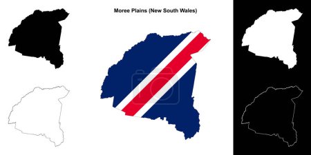Moree Plains (New South Wales) outline map set