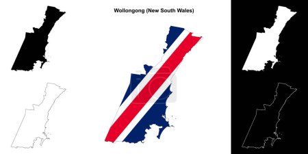 Wollongong (New South Wales) outline map set
