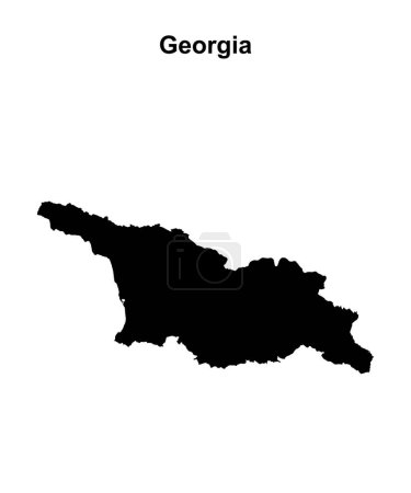 Géorgie schéma de carte de contour blanc