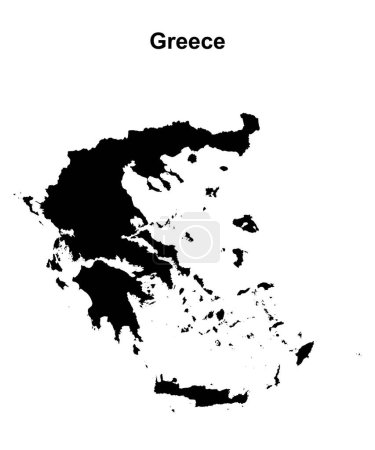 Greece blank outline map design