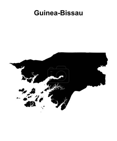 Guinea-Bissau contorno en blanco mapa de diseño