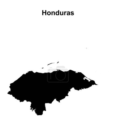 Honduras contorno en blanco mapa de diseño