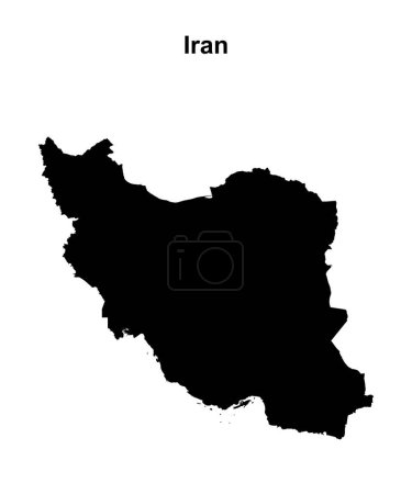 Iran blank outline map design