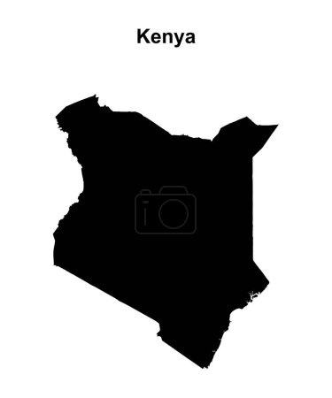 Kenya blank outline map design