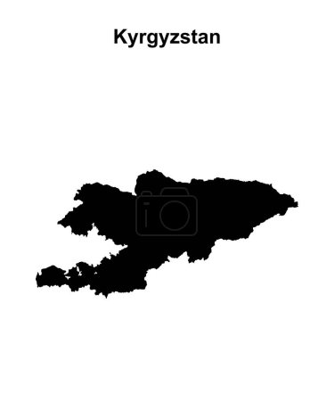 Kyrgyzstan blank outline map design