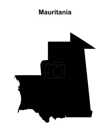 Mauritania blank outline map design