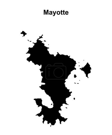 Mayotte blank outline map design