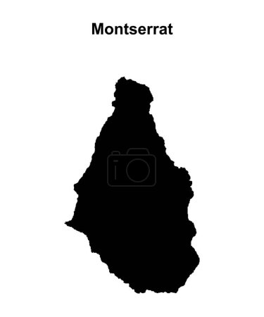 Montserrat schéma de carte de contour blanc