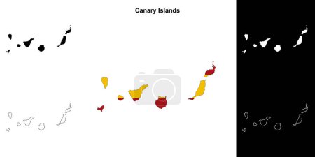 Kanarische Inseln skizzieren Karte