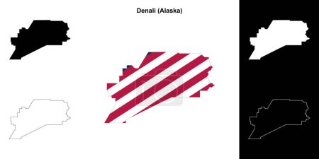 Denali Borough (Alaska) outline map set