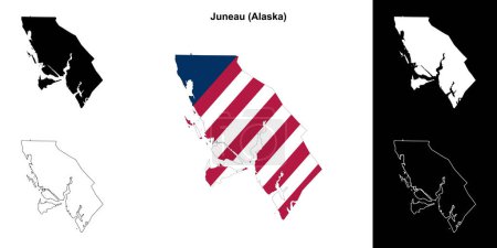 Juneau Borough (Alaska) outline map set