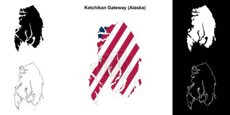 Illustration for Ketchikan Gateway Borough (Alaska) outline map set - Royalty Free Image