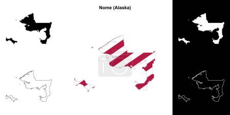 Nome Borough (Alaska) outline map set