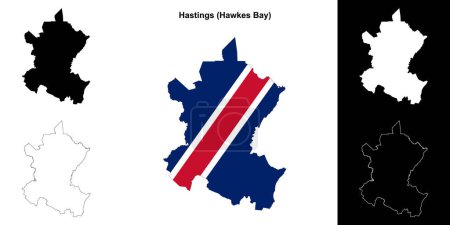 Hastings blanc contour carte ensemble