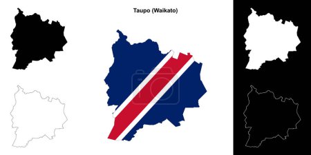 Taupo blank outline map set