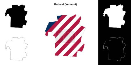 Rutland County (Vermont) outline map set