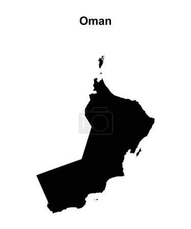 Omán contorno en blanco mapa de diseño