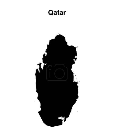 Katars leere Umrisse der Landkarte