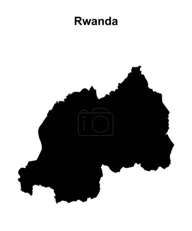 Rwanda blank outline map design
