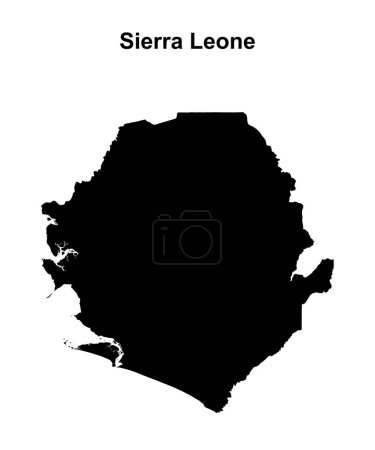 Sierra Leone blank outline map design