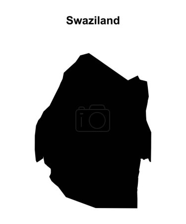 Swaziland blank outline map design