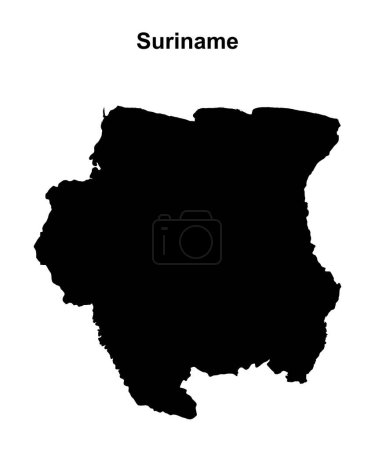 Suriname blank outline map design
