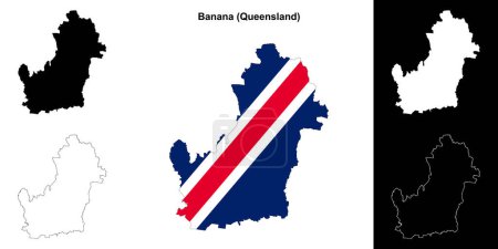 Banana (Queensland) outline map set