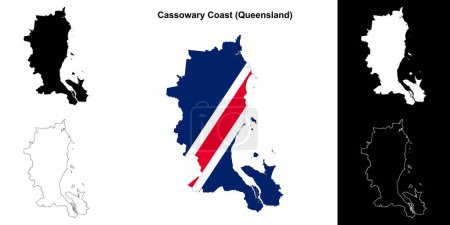Cassowary Coast (Queensland) outline map set